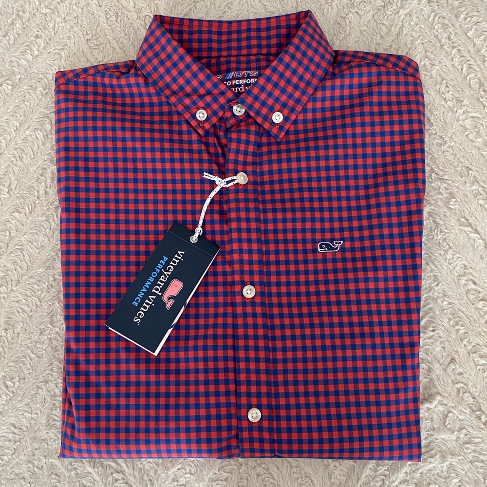 Boys Vineyard Vines Performance Long Sleeve Dress Shirt NWT